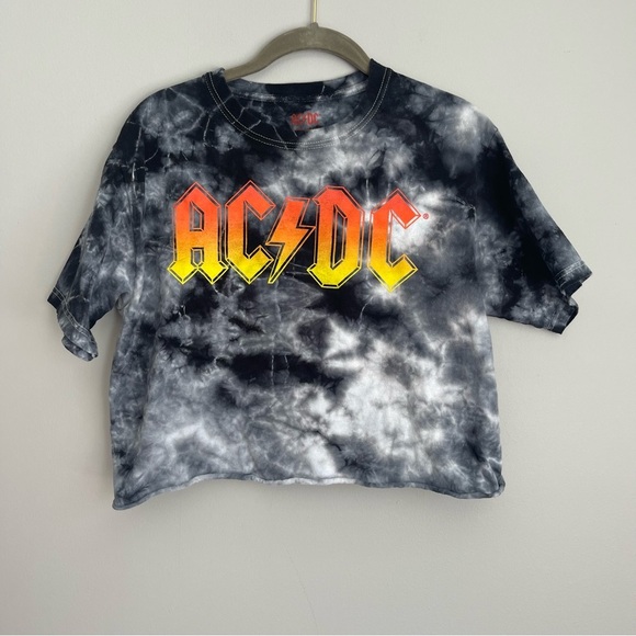 AC/DC Tie-Dye Cropped T Shirt - Picture 2 of 4